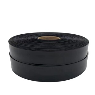 厂家直销pvc热收缩膜 18650锂电池组塑皮绝缘热缩套管 黑色热缩管