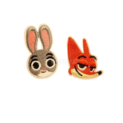 布贴动物城兔子狐狸刺绣贴布