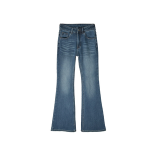 秒变大长腿！~植绒修身微喇叭牛仔裤女2025新款冬季加绒显瘦长裤