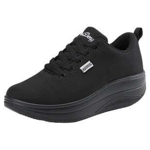 睿登帆布面透气摇摇鞋女鞋运动休闲旅游鞋妈妈鞋走步鞋女2025冬季