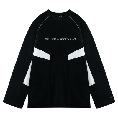 BJHG撞色摇粒绒长袖t恤秋冬卫衣