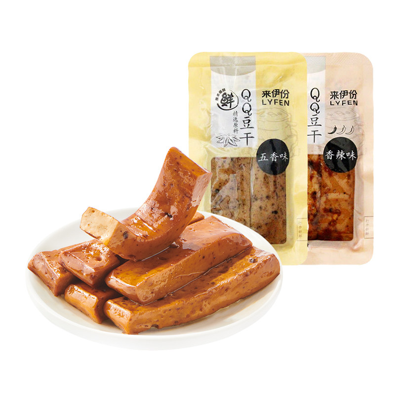 来伊份QQ豆干五香味香辣味豆腐干