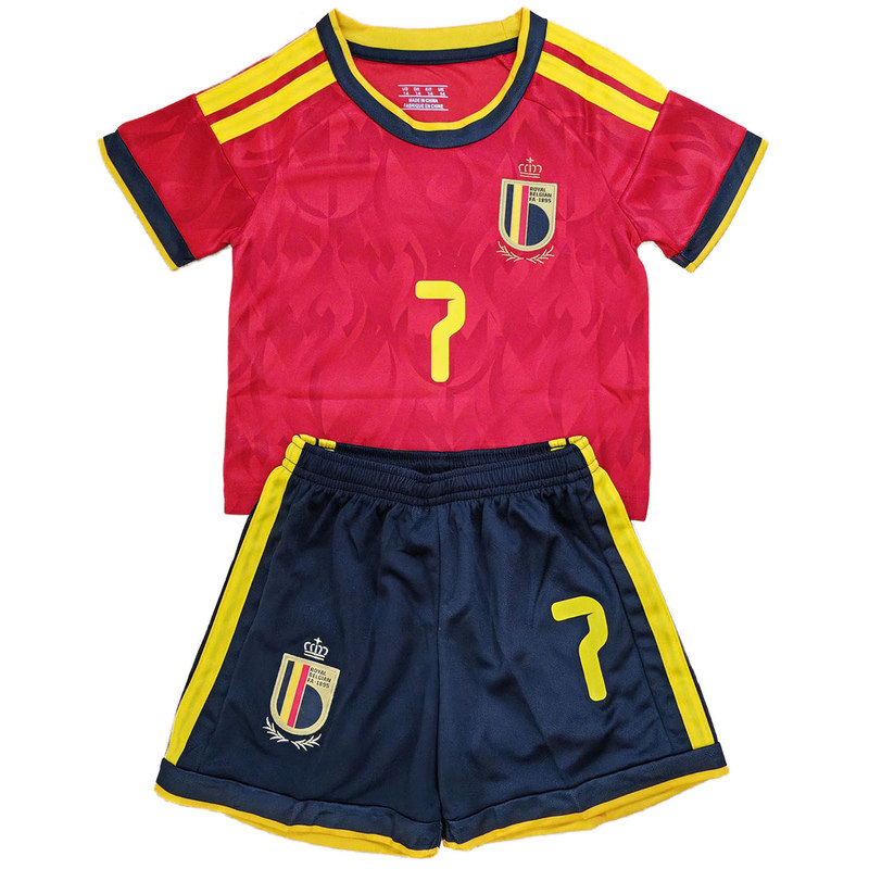 儿童足球服套装2026比利时球衣主场男女童学生比赛运动训练服定制