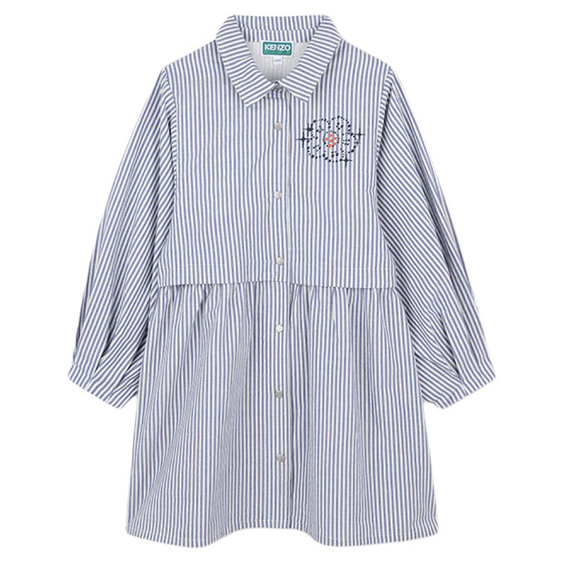 【季末特惠】 KENZO KIDS童装女童春秋衬衫条纹连衣裙K61336