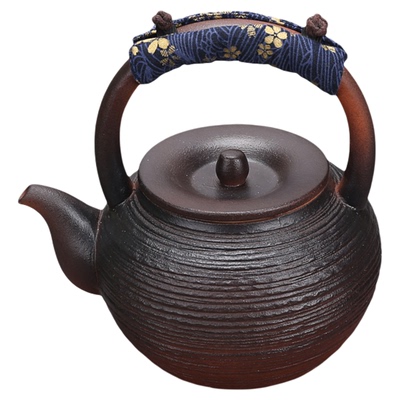 手工火山石提梁壶1000毫升可干烧可电陶炉碳炉燃气灶煮的提梁壶