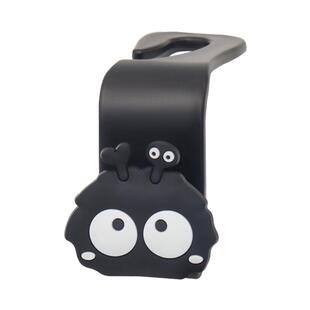 可爱黑色橡胶煤球汽车椅挂钩后座椅背靠背包包收纳车前后排挂物勾