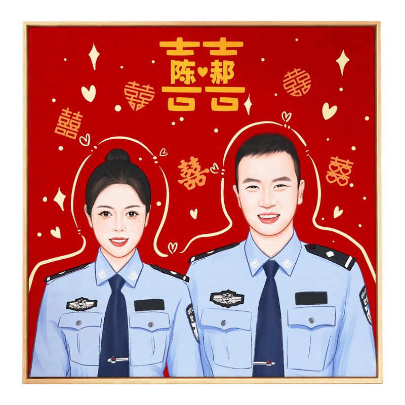 照片定制情侣漫画装饰画结婚礼物