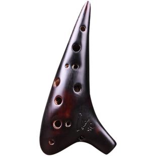 包邮 风雅陶笛 正品 熏烧十二孔高音C陶笛 演奏级12孔SC陶笛