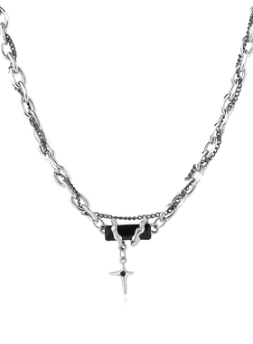 钛钢锁骨链男双层高街冷淡风项链