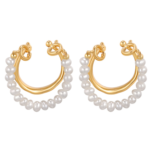 pn珍珠耳夹女无耳洞耳钉高级感轻奢假耳环耳饰法式气质小众耳骨夹