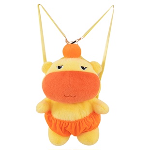 水豚噜噜玩偶具双肩包毛绒公仔单斜跨背包鲁鲁周边抱枕送男孩女生