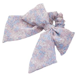 法式雪纺蝴蝶结发绳紫色发圈飘带头绳可爱大肠圈发饰高级感头饰