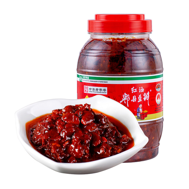 鹃城牌郫县红油豆瓣酱商用1.2kg娟城啤县正宗老四川味红油豆掰酱
