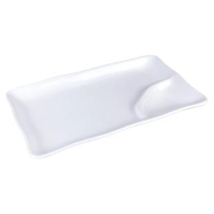 纯白色陶瓷肠粉盘饺子盘热菜盘子长方形盘子肠粉碟烧烤盘火锅碟子