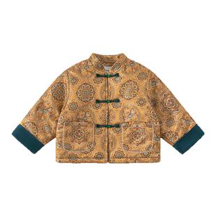 贝贝城拜年服男童外套2025冬季新款新中式儿童棉服上衣男宝宝唐装