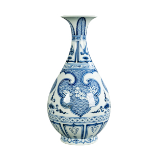 皇窑景德镇花瓶中式青花瓷玉壶春瓶手绘陶瓷家居插花客厅玄关摆件