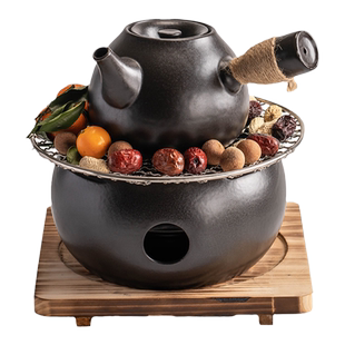 围炉煮茶套装日式陶瓷炭火茶炉罐罐茶烤红薯炭炉烧烤炉陶壶煮茶壶