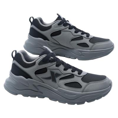 特步休闲鞋男鞋冬季皮面防水潮流厚底老爹鞋轻便软底减震运动鞋子