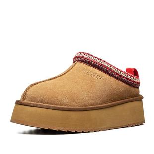 AUMU雪地靴女皮毛一体2025新款厚底增高防滑棉雪地鞋女冬加绒女鞋