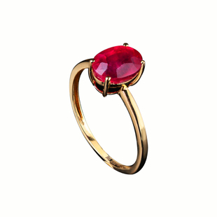 可卿珠宝 誓约 红宝石戒指18k金镶嵌款彩宝尾戒天正品然女礼品