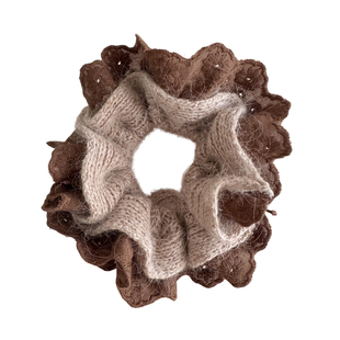 《布朗尼花边》蕾丝边毛线大肠发圈发饰女丸子头法式复古头绳头饰