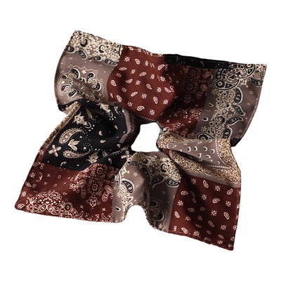 川野法式复古腰果花方巾发圈