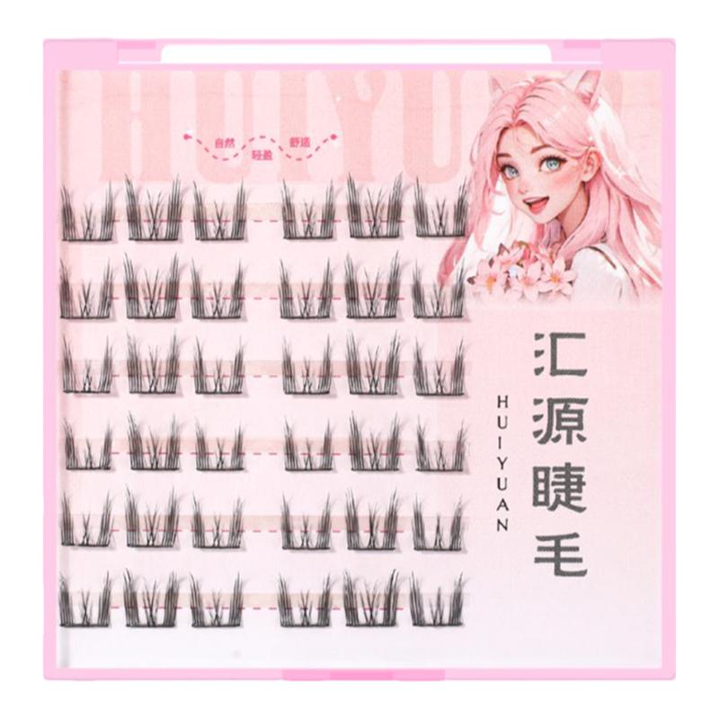 汇源睫免胶自粘假睫毛自然仿真纯欲猫精灵睫毛太阳花分段式下睫毛