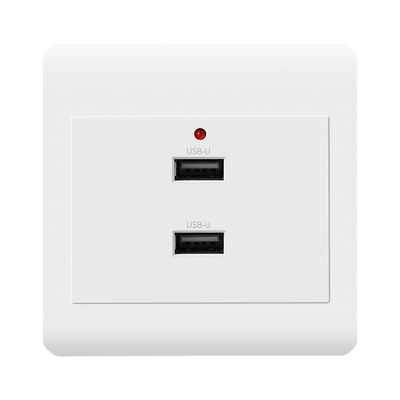 86型明装二孔四孔USB手机充电2个4位220V转5伏工地36VUSB插座面板