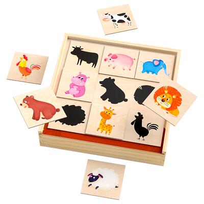 影子形状配对拼图蒙氏早教教具