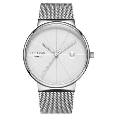 商务男士蓝色简约石英手表