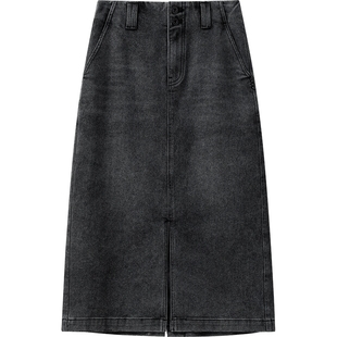 播商场同款水洗牛仔开叉半身裙女25夏季新款复古裙子BDS2BD2738