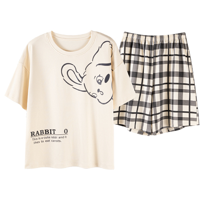 纯棉短袖睡衣女夏季2025新款套装