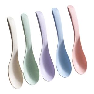 10支装勺子儿童吃饭调羹饭勺家用宝宝汤勺小勺子塑料便携防摔餐具