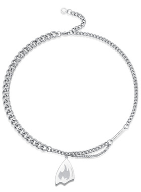 OAMMI原创潮牌百搭钛钢火焰项链