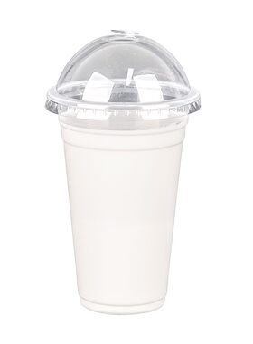 加厚耐热95口径一次性奶茶杯带盖