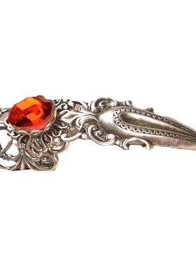 暗黑浪漫主义万圣节爪形银色戒指