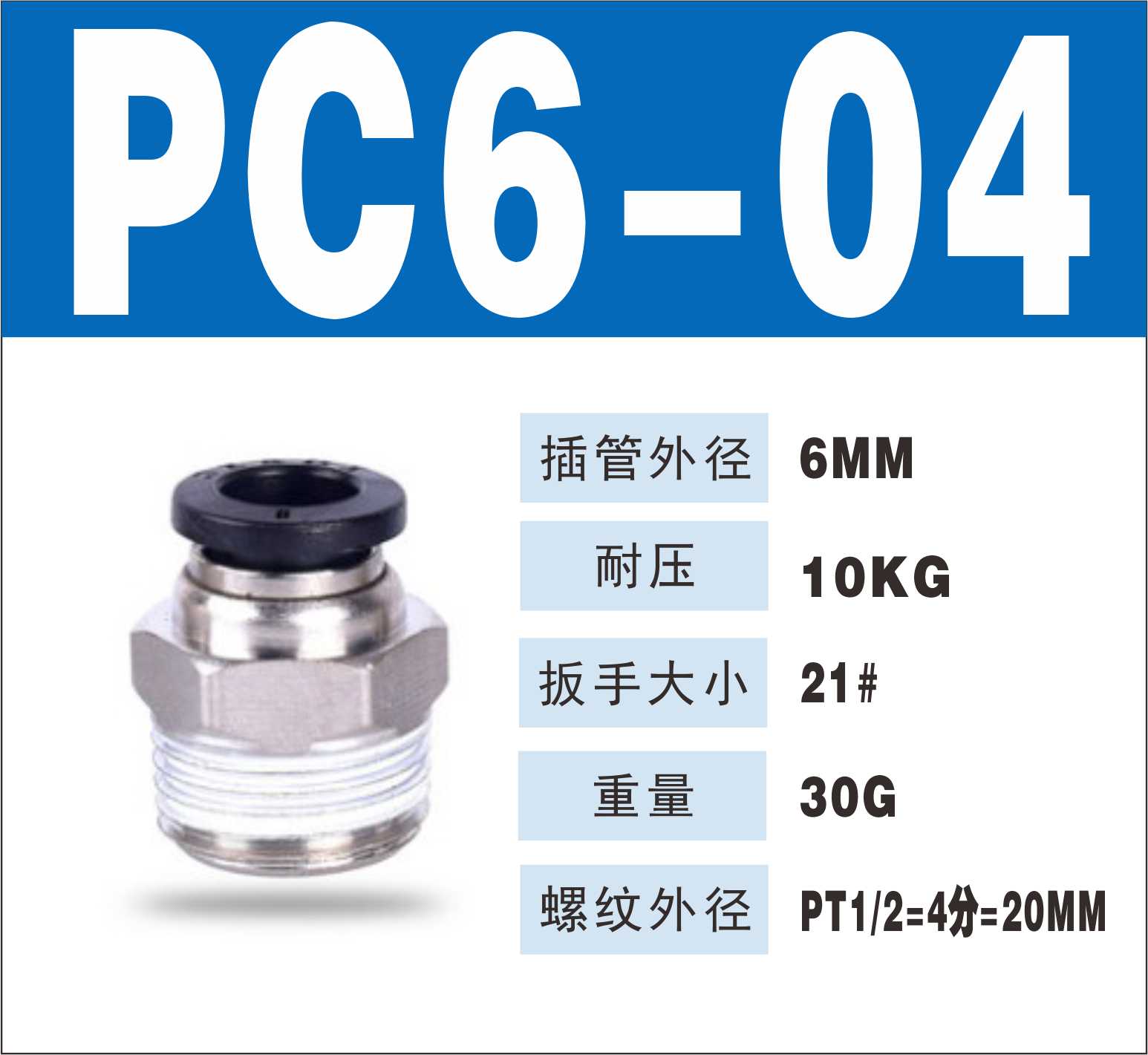 气管接头螺纹直通PC4-M5/PC6PC8-02PC12黑色对接气动接头快速快插