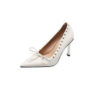 首单直降，白色高跟鞋女2026新款细跟尖头单鞋女后空包头凉鞋单鞋