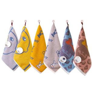 纯棉儿童方巾全棉宝宝洗脸小毛巾擦手巾可爱手帕幼儿园专用可挂式