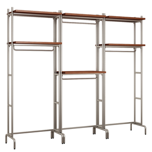 开放式衣柜北欧铁艺框架步入式衣架金属衣帽间置物架落地卧室衣橱