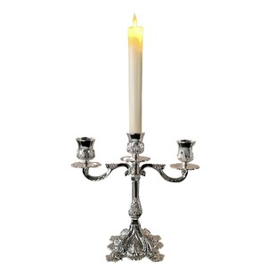 LIVETAI轻奢风银色烛台装饰摆件客厅高颜值浪漫烛光晚餐拍摄道具