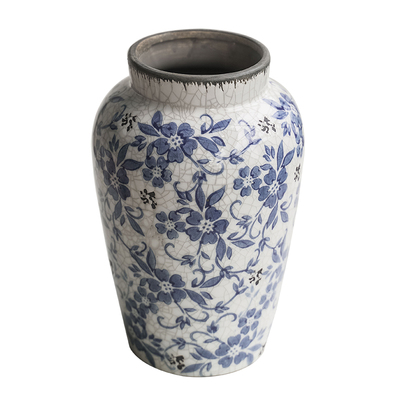 青花纹冰裂做旧工艺陶瓷花瓶