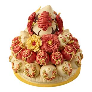 贺寿花饽饽花馍祝寿中式过生日馒头花样寿桃蛋糕老人大寿过寿馍礼