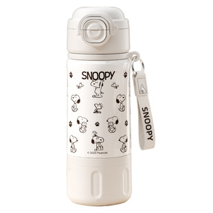 史努比儿童保温杯学生上学专用女生2025新款高颜值大容量吸管水杯