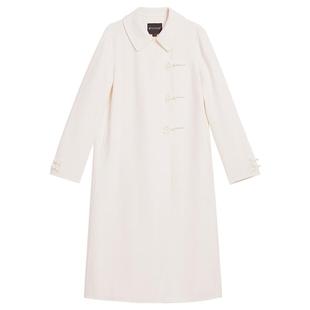 YINER音儿专选2025春季新款长款新中式纯羊毛双面呢大衣外套