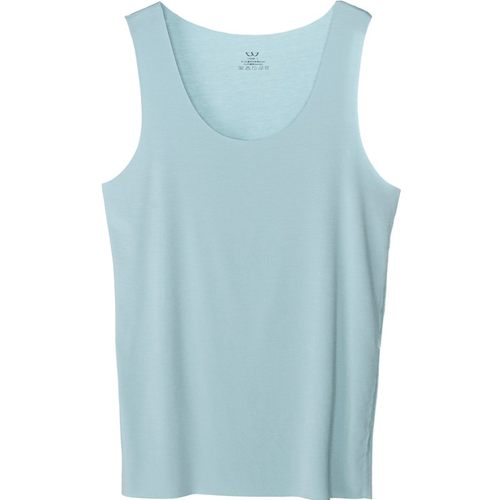 轻奢STW超细莫代尔男士无痕背心宽松运动U领打底衫跨栏休闲潮夏季