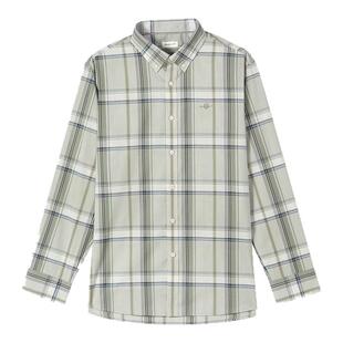 GANT/甘特春夏新款男士棉麻舒爽衬衣复古风格纹休闲通勤长袖衬衫