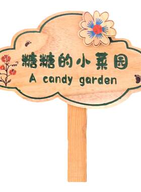 户外菜地花草幼儿园菜园种植花园装饰插地木质提示标识牌木牌定制
