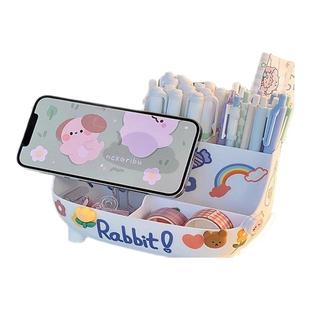 笔筒桌面收纳盒高颜值大容量办公室整理简约轻奢高级感超大笔桶笔架创意可爱儿童男女孩学生专用多功能ins风u