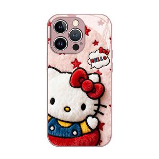 毛绒HelloKitty适用iqoo15手机壳iqooneo10凯蒂猫13冬天12pro可爱11s新款z9turbo+新年8女7se套6/vivo5/3/z1x